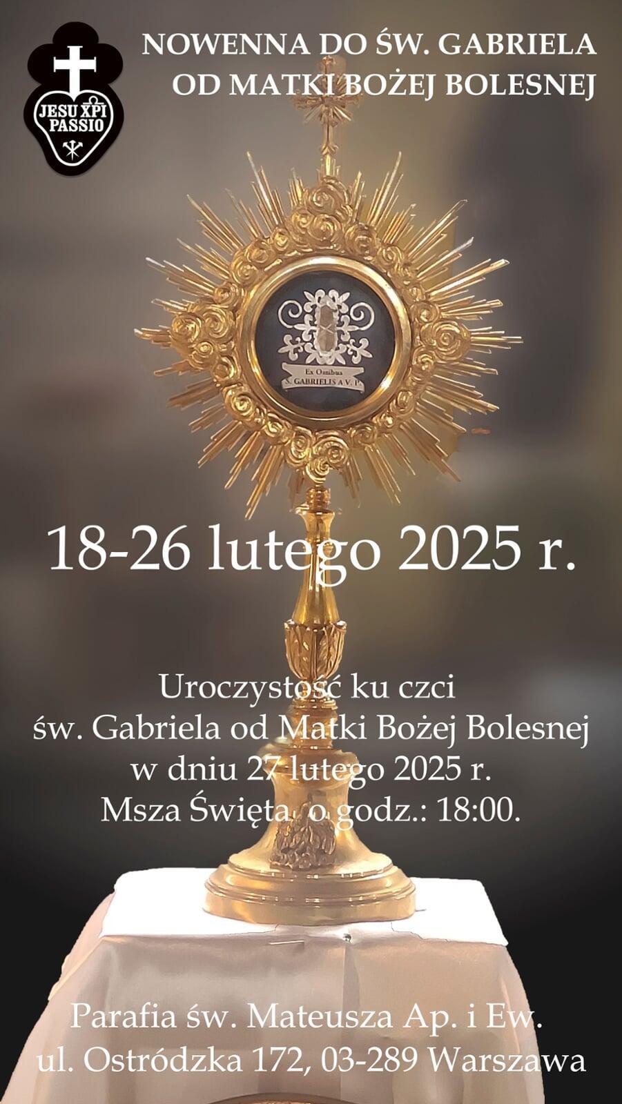 Nowenna Św Gabriela 2025
