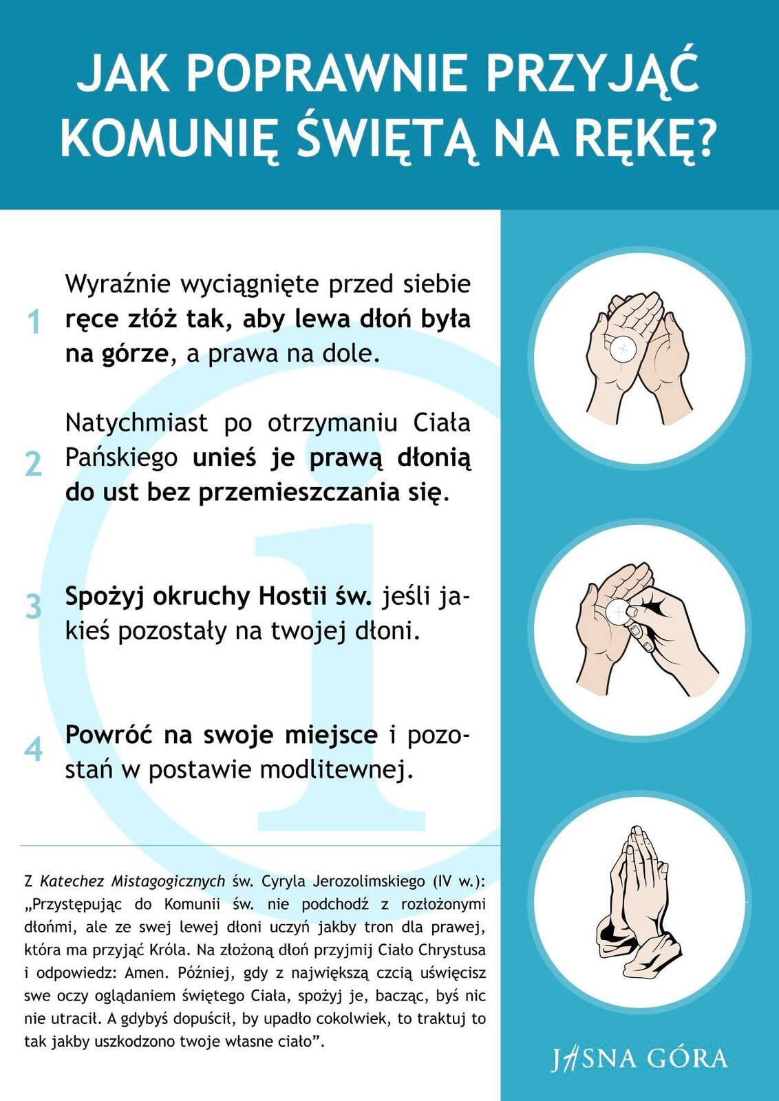 Komunia Św na rękę - wskazówki